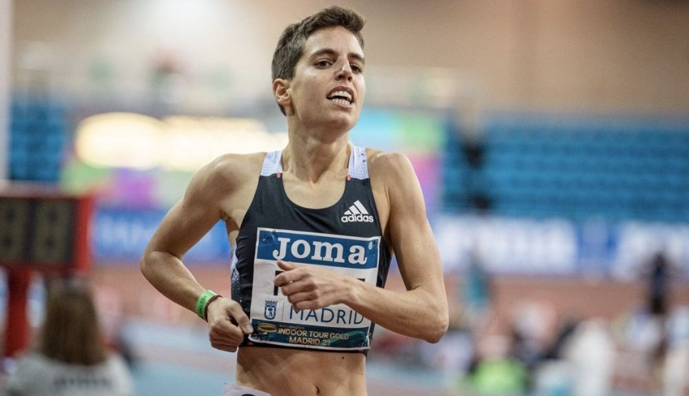 La atleta Marta Pérez en el World Indoor Tour de Madrid 2021. Foto Sportmedia