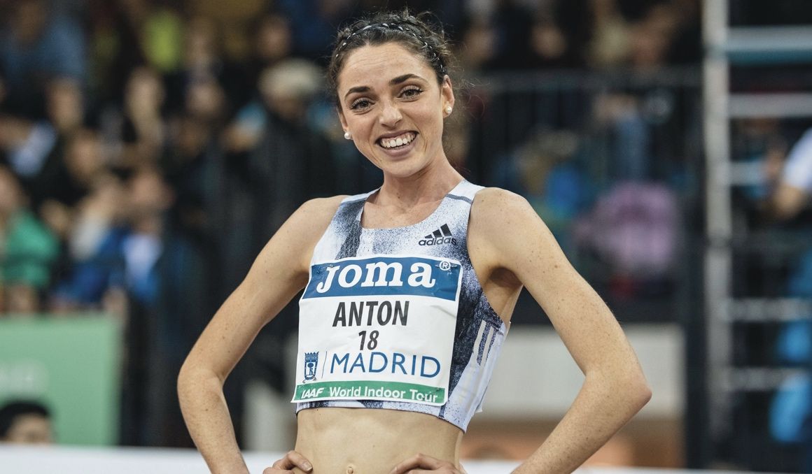 La fondista española Celia Antón en el World Indoor Tour de Madrid. Foto Sportmedia La fondista española Celia Antón en el World Indoor Tour de Madrid. Foto Sportmedia