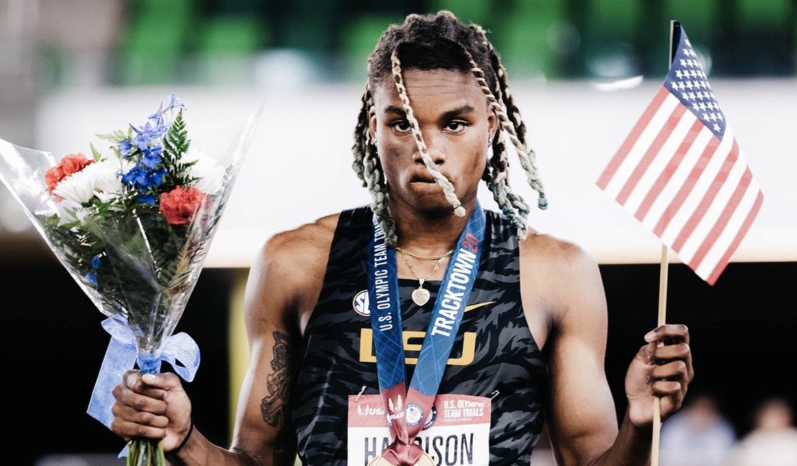 Una imagen de JuVaughn Harrison durante los Trials de Estados Unidos. El saltador de longitud y altura será una de las grandes atracciones en Tokio. Foto: Team USA