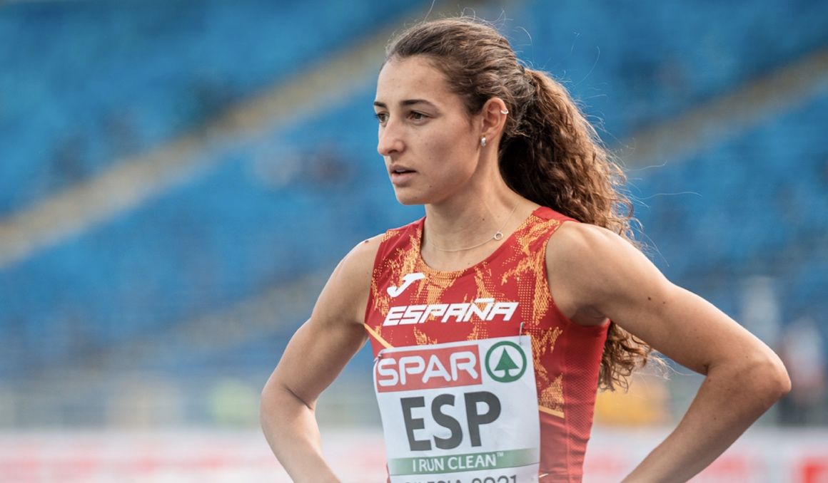 Sara Gallego ha batido el récord de España de 400 metros vallas. Foto Sportmedia