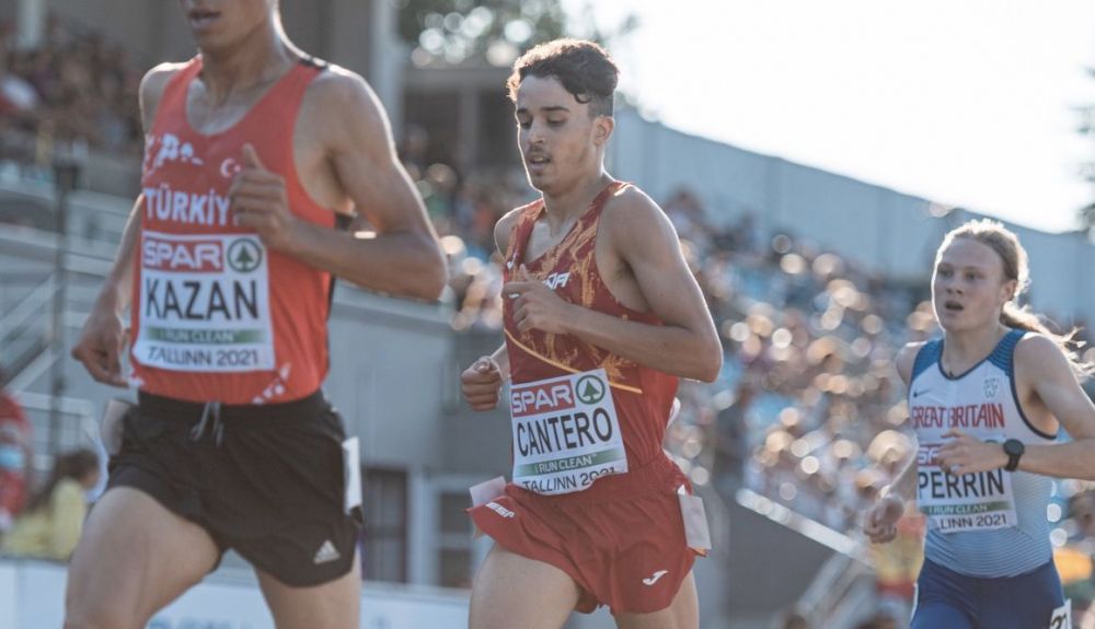 Cantero en la carrera del Campeonato de Europa sub 20. Foto Sportmedia