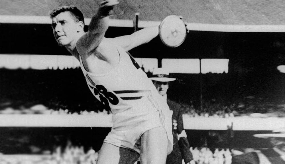 Una imagen de Al Oerter en los Juegos Olímpicos de Melbourne 1956. Foto World Athletics