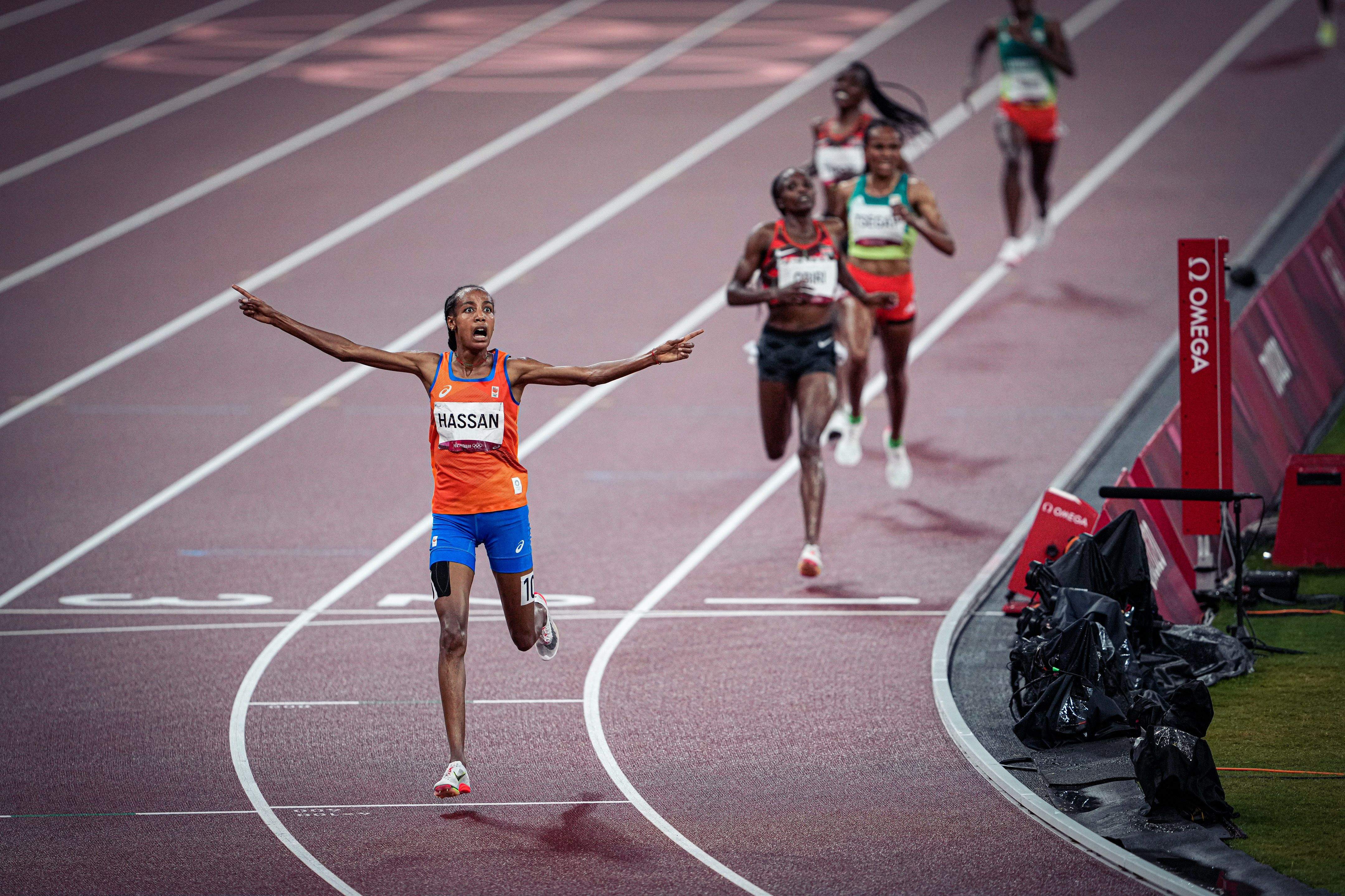Sifan Hassan en los 5.000 metros de Tokio 2020, donde consiguió la medalla de oro. Félix Sánchez / Fotorunners.