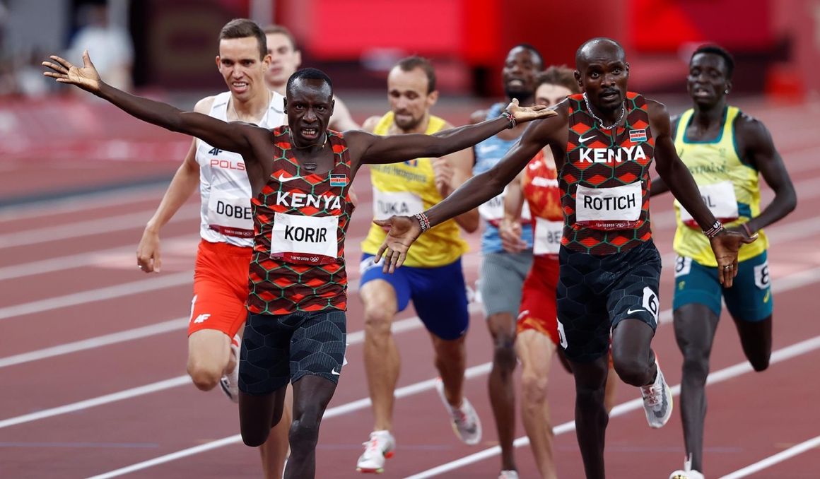 Una imagen de Korir en la final de los 800 metros de Tokio 2020. EFE. Una imagen de Korir en la final de los 800 metros de Tokio 2020. EFE.