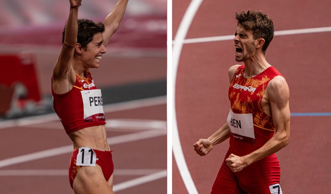 Marta Pérez y Adrián Ben durante los Juegos Olímpicos de Tokio 2020. Sportmedia.
