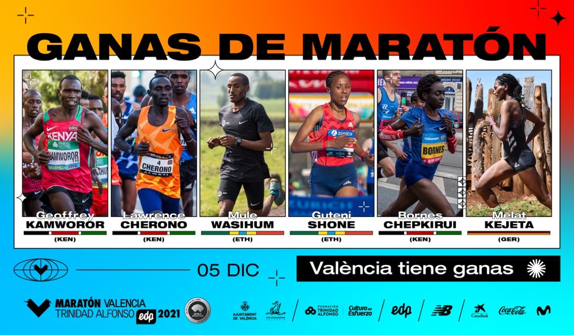 Este es el plantel de élite internacional del Maratón de Valencia Trinidad Alfonso EDP 2021. Este es el plantel de élite internacional del Maratón de Valencia Trinidad Alfonso EDP 2021.