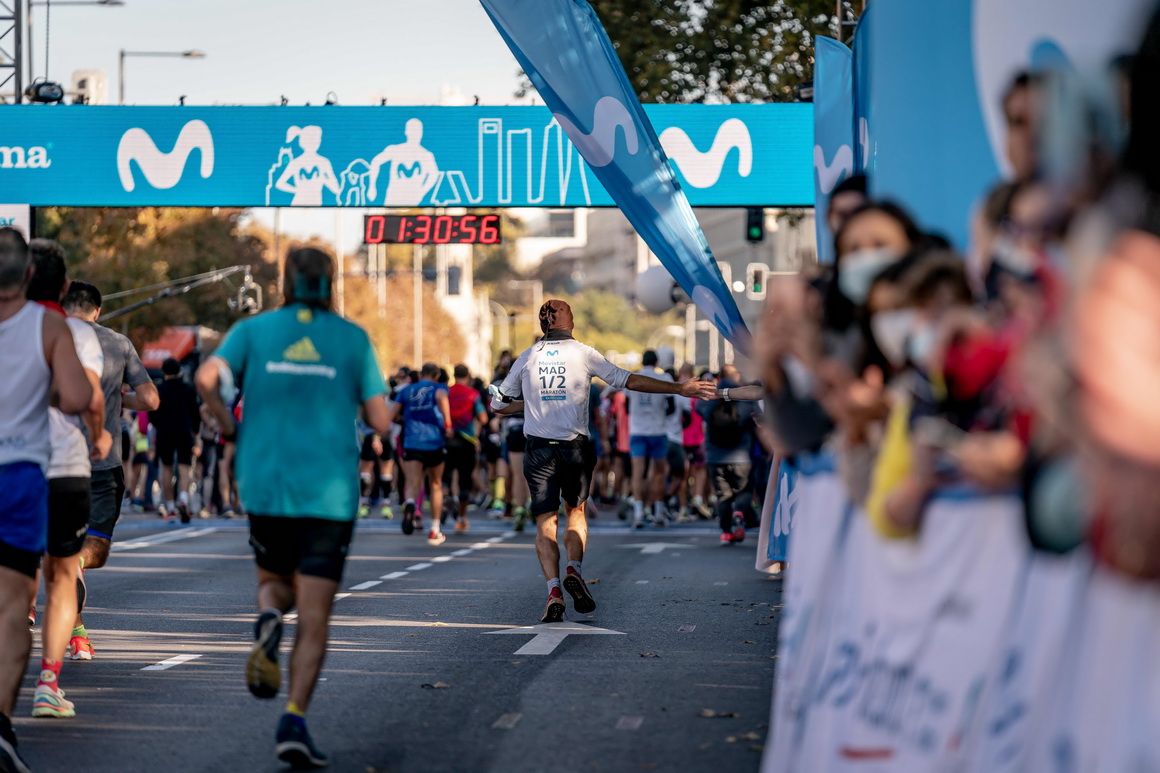 Movistar Medio Maratón de Madrid ha sido la prueba de 21 097 metros con más participantes de España en 2021. Foto: VSMPHOTOEVENTS