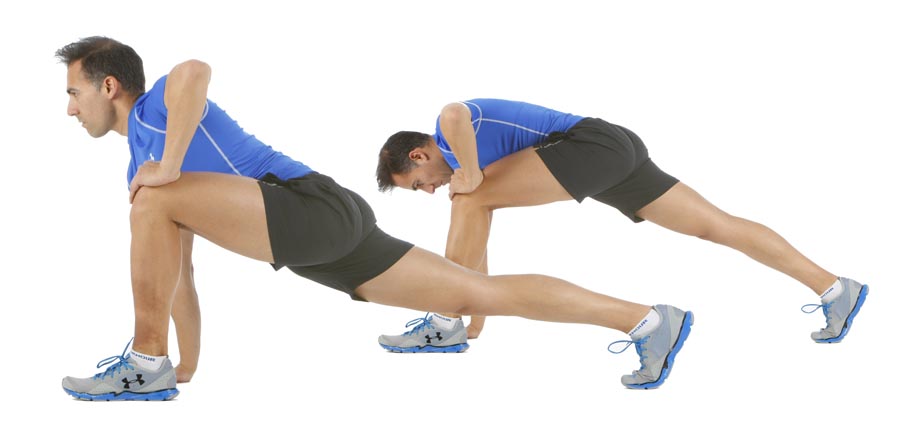Estirar la cadera con abdominales y activación del core Estirar la cadera con abdominales y activación del core