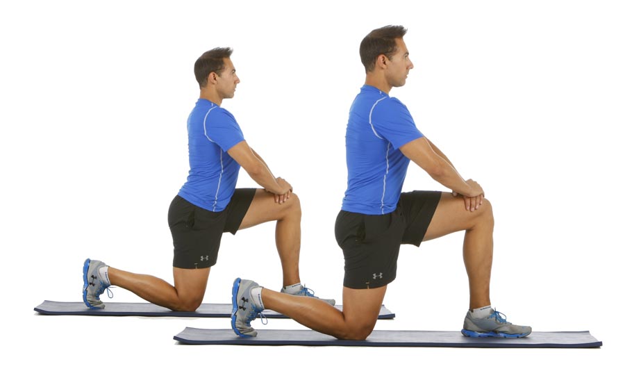 Estirar la cadera con abdominales y activación del core Estirar la cadera con abdominales y activación del core