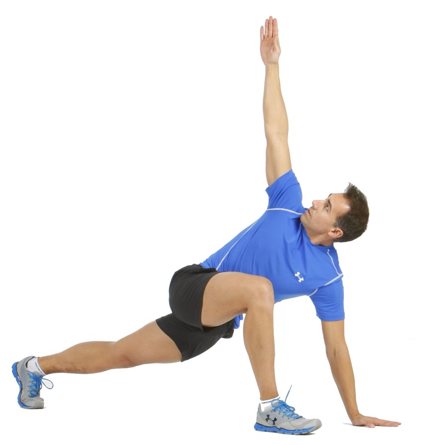 Estirar la cadera con abdominales y activación del core Estirar la cadera con abdominales y activación del core