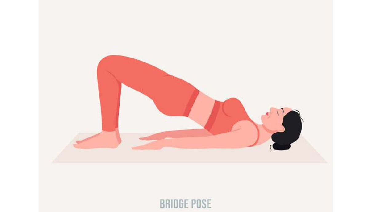 Postura del Puente Yoga para la menstruación