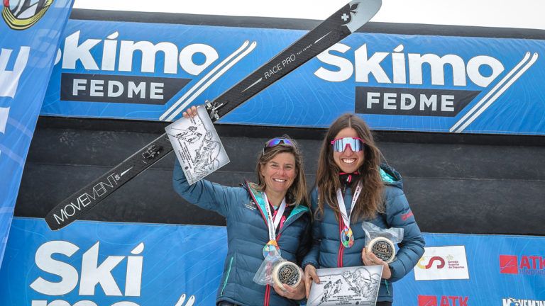 Nahia Quincoces e Ignone Campos en el podio 