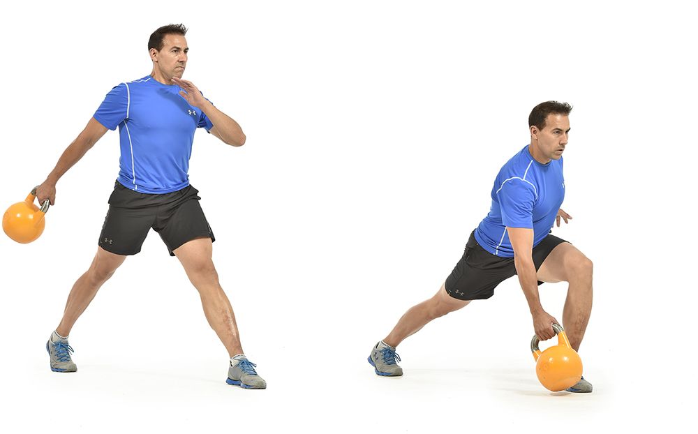 Split balanceo kettlebell
