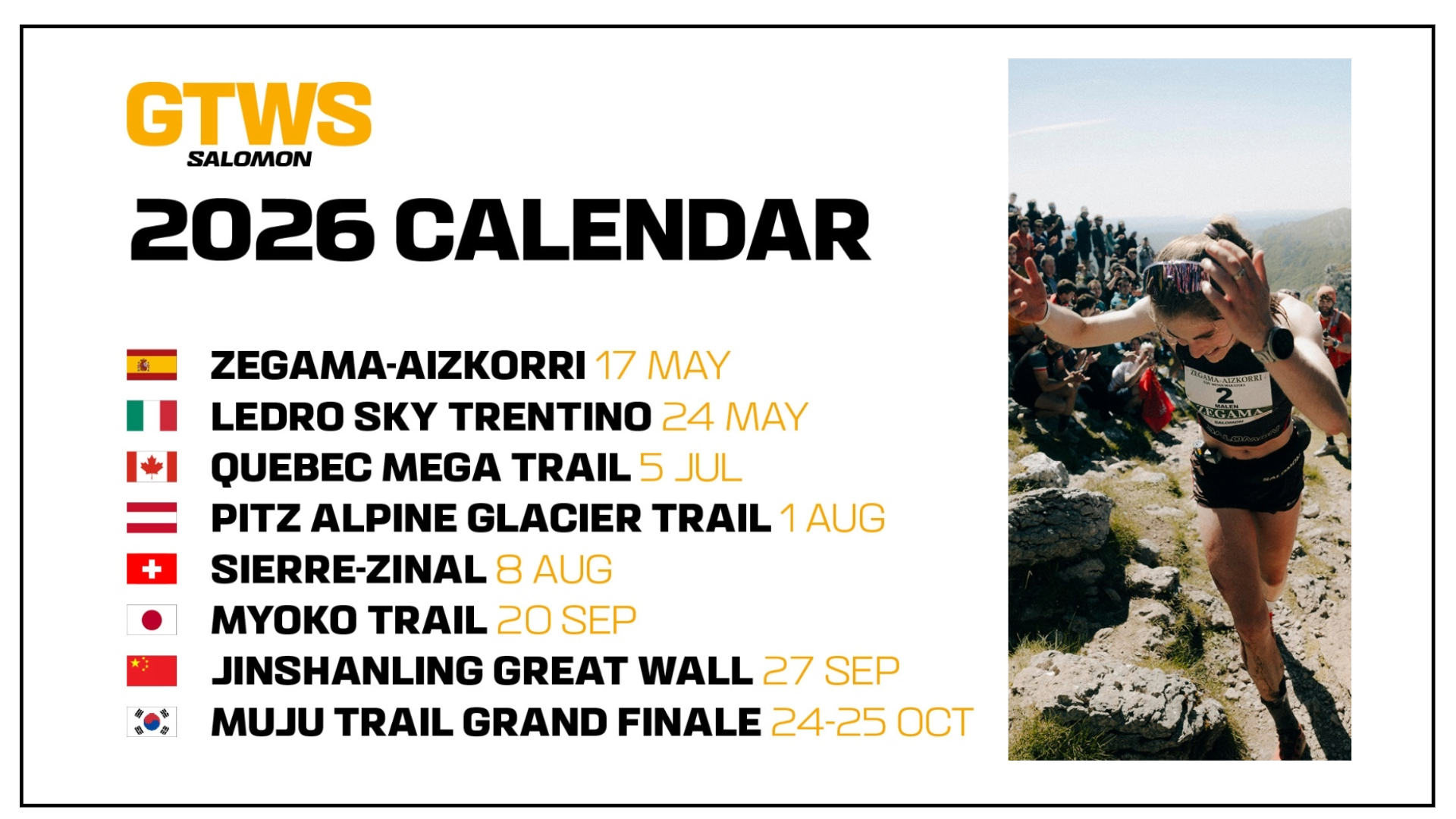 Las Golden Trail World Series (GTWS) presentan su calendario 2026