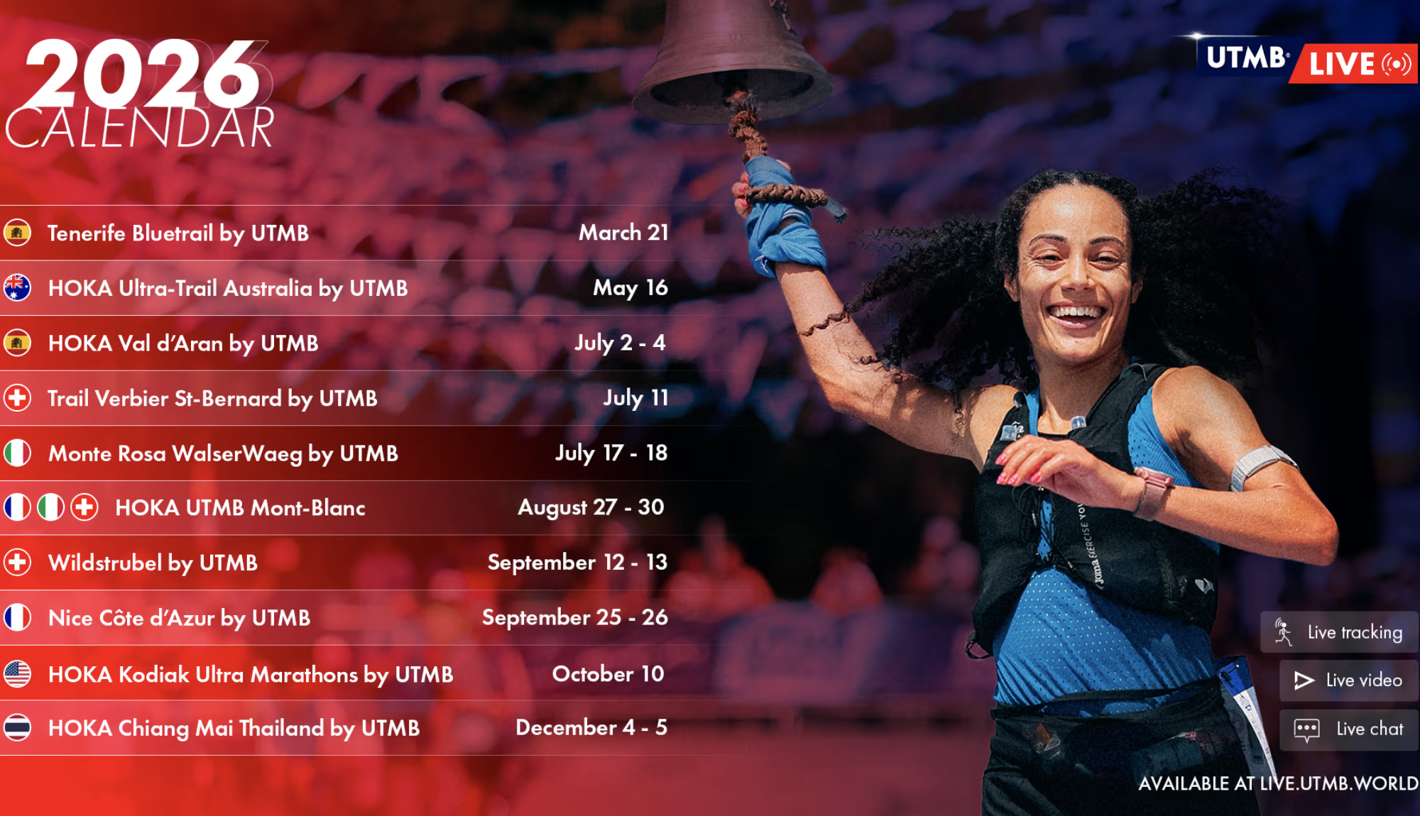 Calendario UTMB Live 2026 Calendario UTMB Live 2026