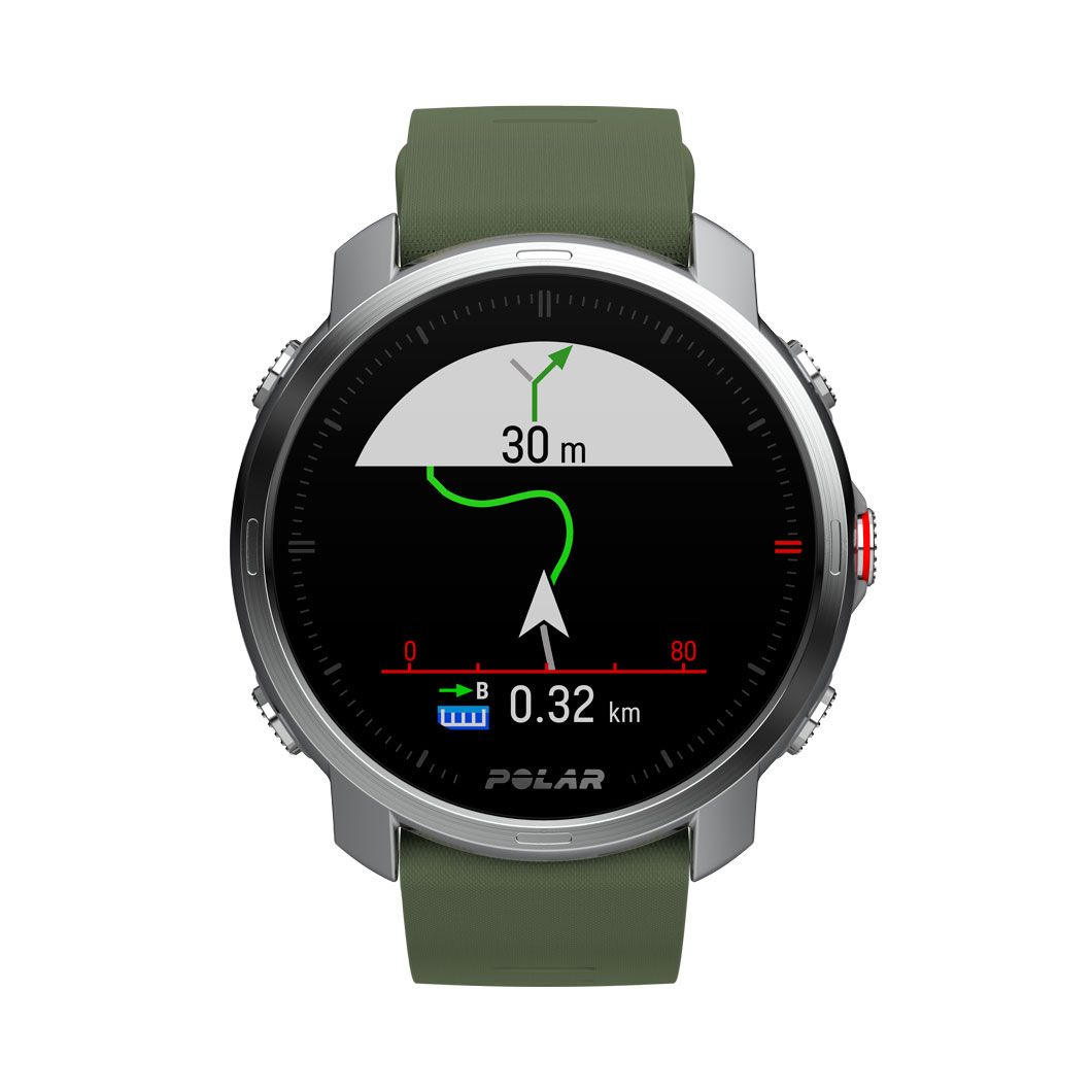 Polar Grit X front green Komoot Route Guidance