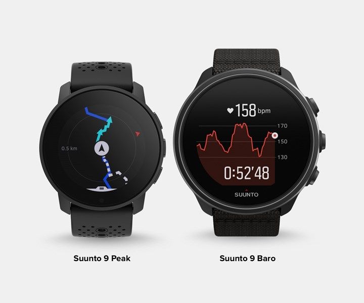 Suunto 9 Peak a la izquierda, 9 Baro a la derecha