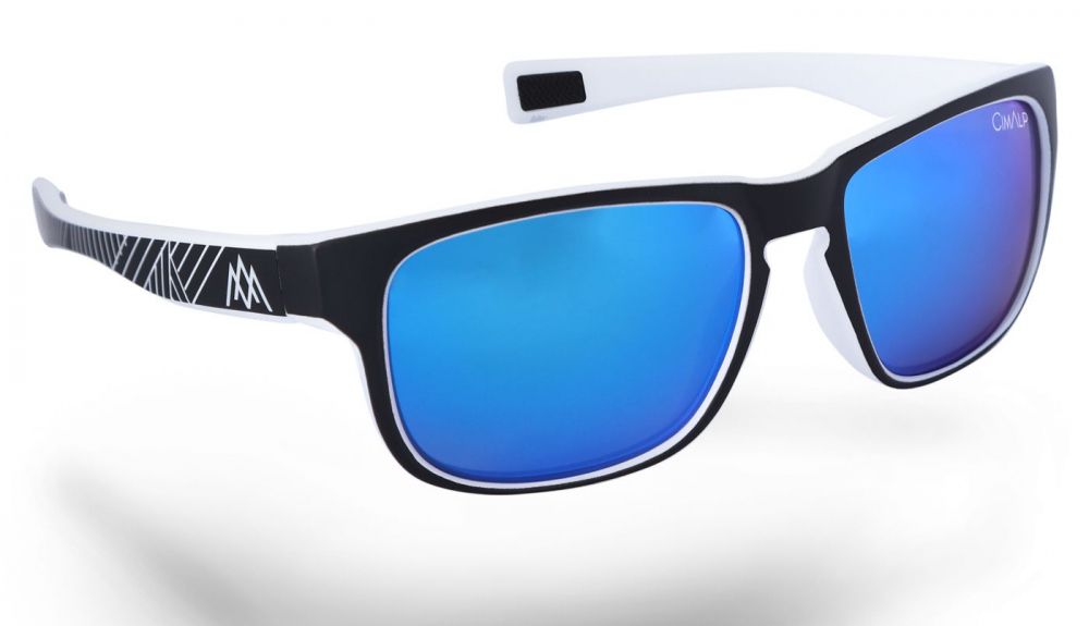 monture blanche face verre bleu
