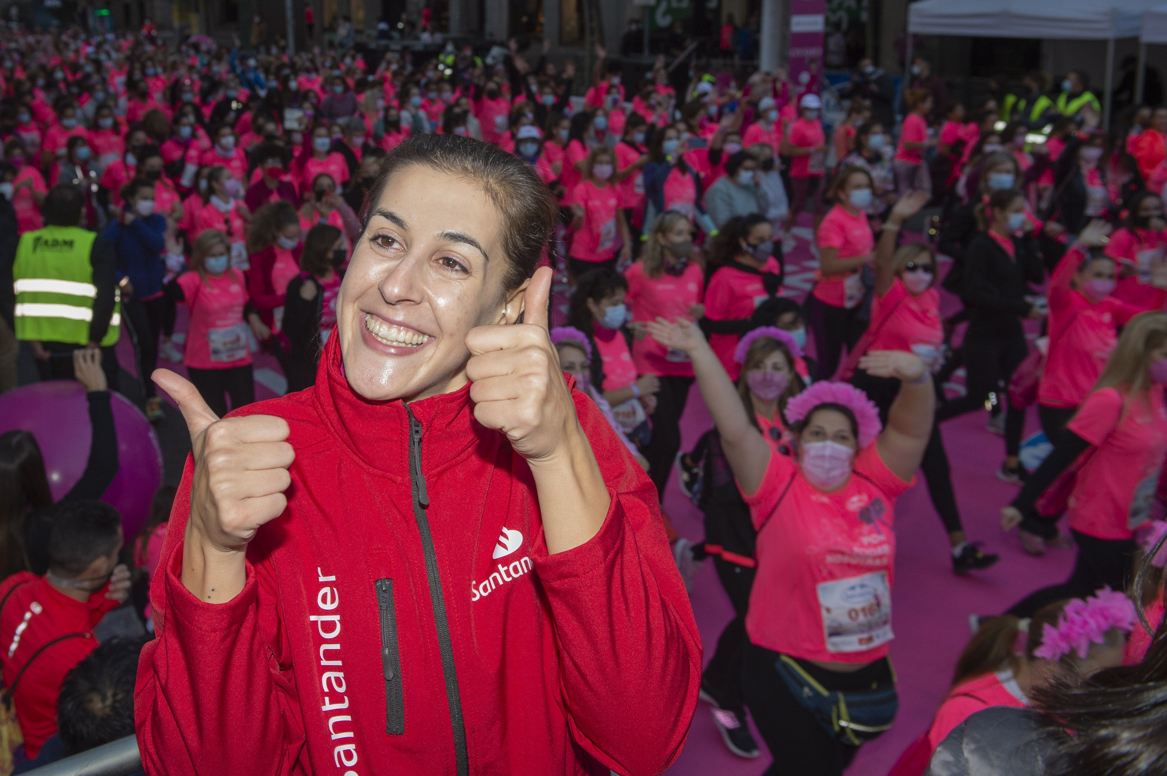 Carolina Marín dio la salida de la Carrera de la Mujer de Madrid el pasado mes de octubre