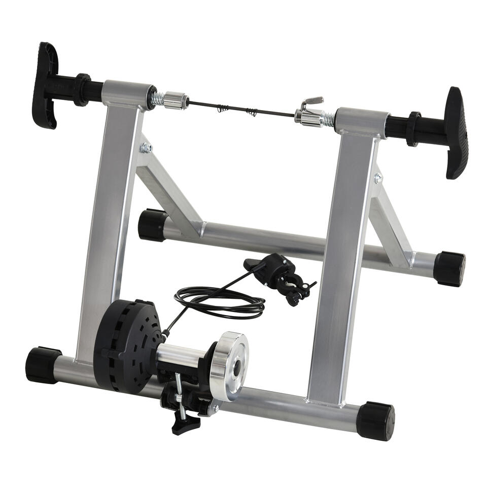 homcom rodillo de entrenamiento para bicicleta de acero para interior