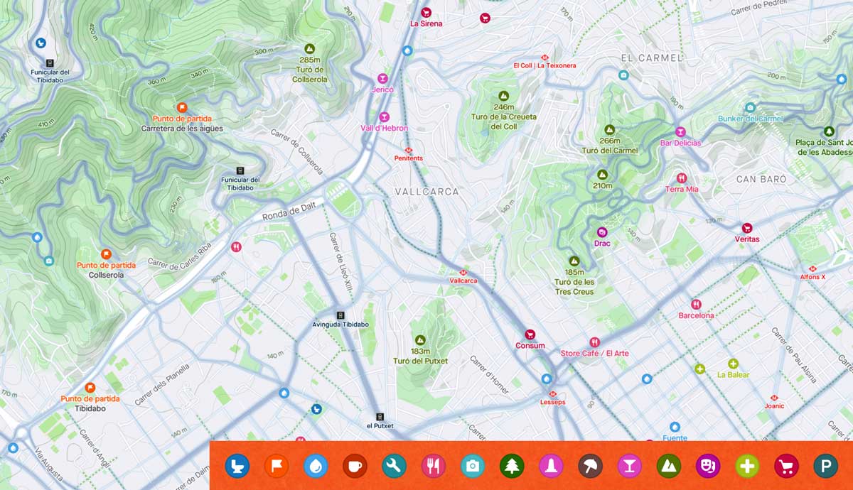 Así se ven sobre un mapa los PDI de Strava