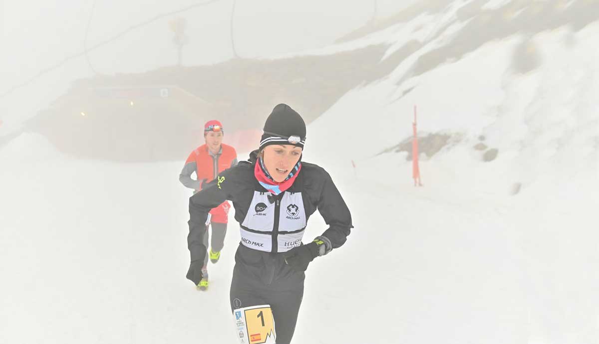 Virginia Pérez, dominadora de principio a fin de la prueba en línea del I Campeonato del Mundo de Snow Running. Foto: © Niccolò Guasti