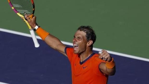 Rafa Nadal exultante tras levantar un partido que parecía totalmente perdido ante Korda
