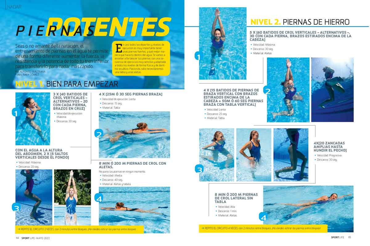 Piernas potentes en el agua, con SPORTLIFE 273 de mayo 2022 Piernas potentes en el agua, con SPORTLIFE 273 de mayo 2022