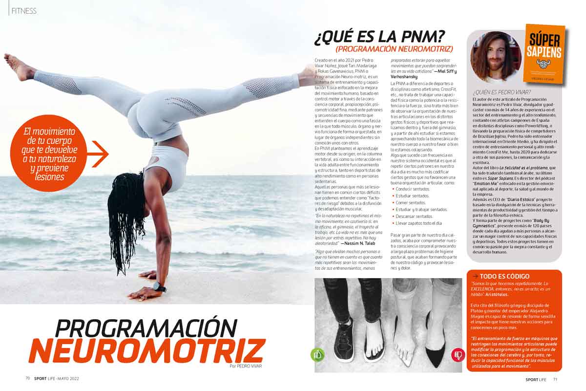 Descubrimos la programación neuromotriz (PNM) con Pedro Vivar en SPORTLIFE 273 de mayo 2022 Descubrimos la programación neuromotriz (PNM) con Pedro Vivar en SPORTLIFE 273 de mayo 2022