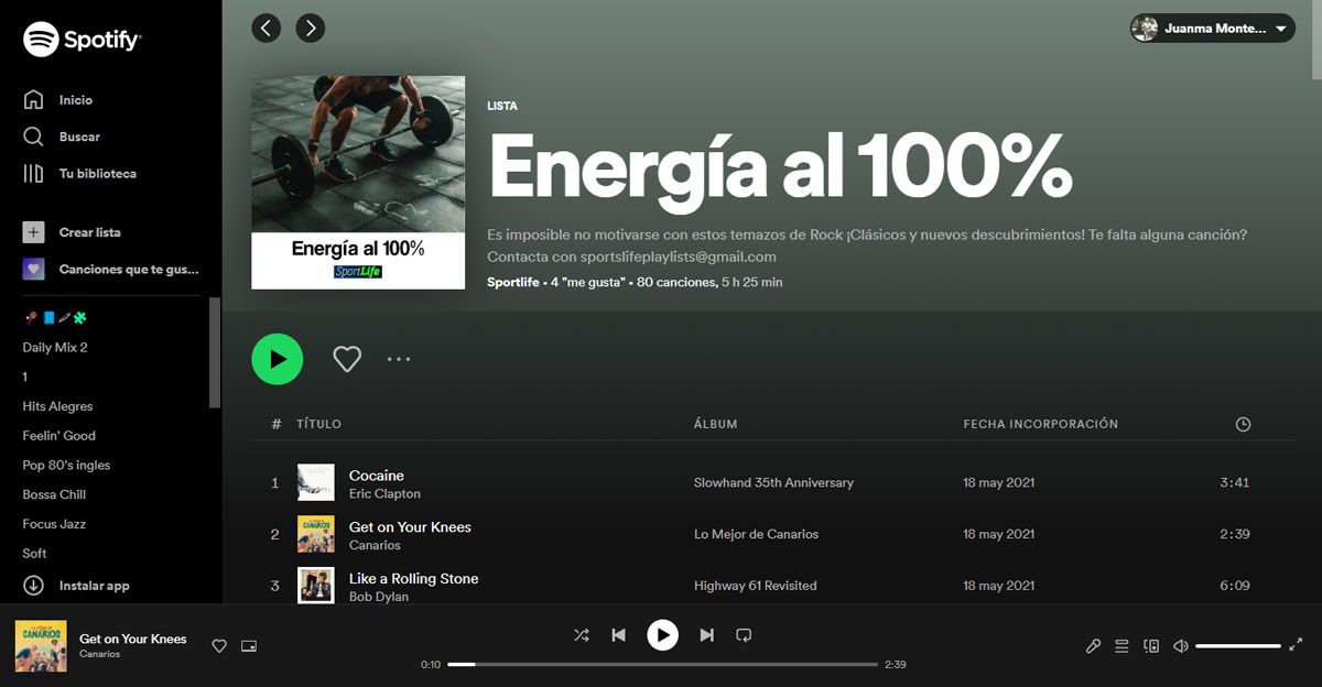 sportlife spotify energia