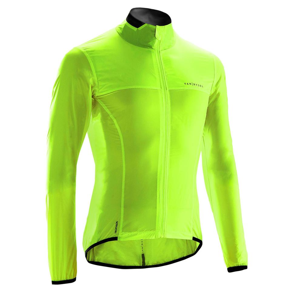 cortaviento ciclismo carretera manga larga hombre racer ultra light amarillo