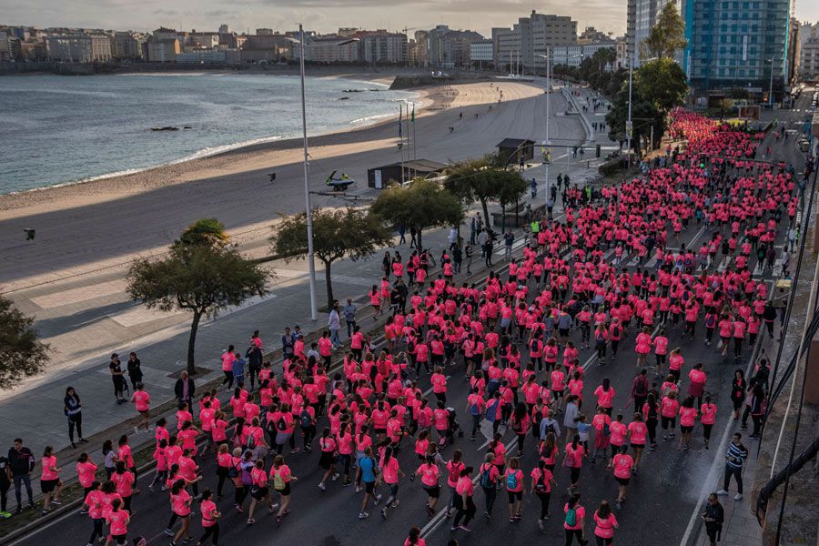 Preciosa imagen de la marea rosa gallega