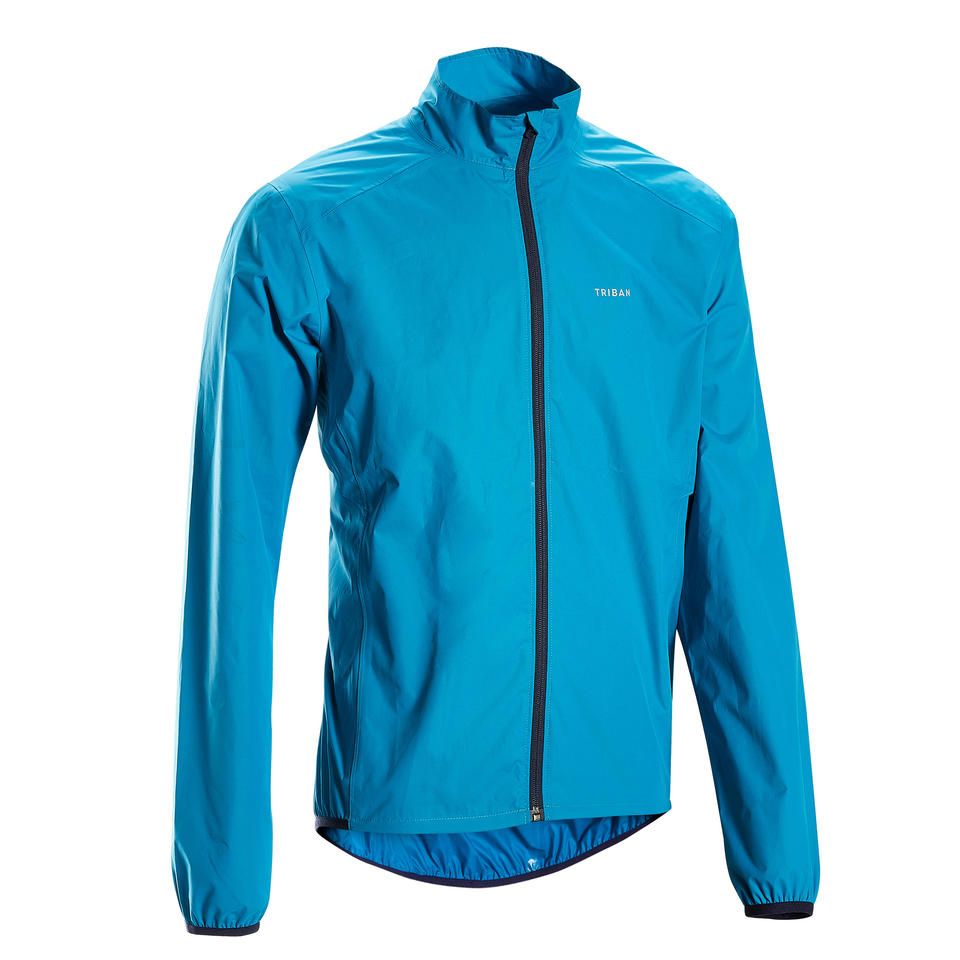 chubasquero ciclismo hombre triban rc 100 azul