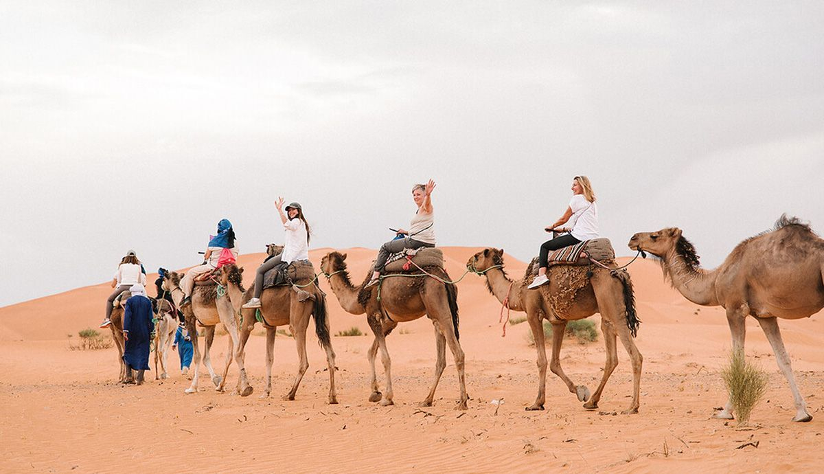 En dromedario por el desierto de Marruecos En dromedario por el desierto de Marruecos