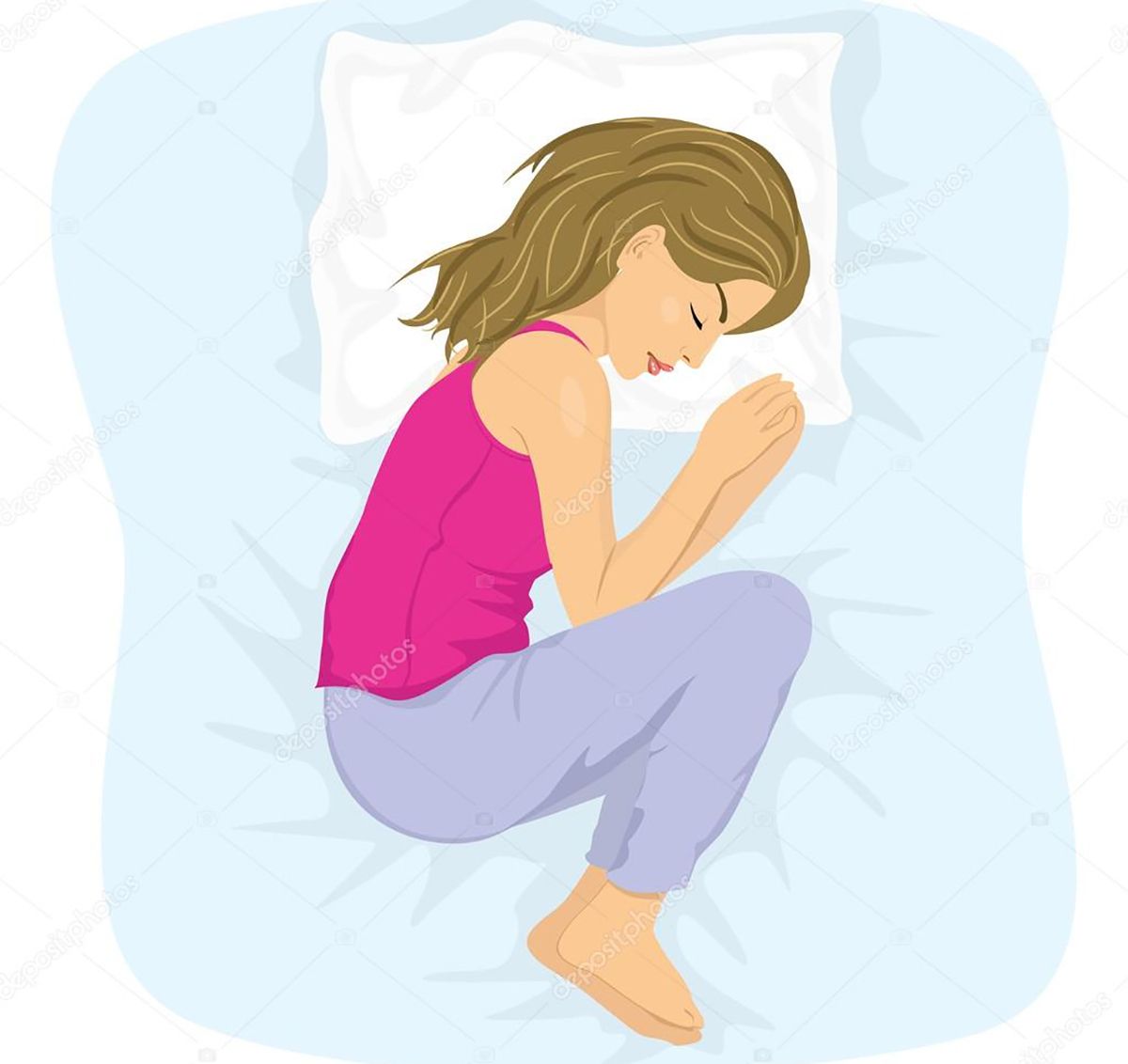 La posición fetal para dormir tiene sus pros y contras