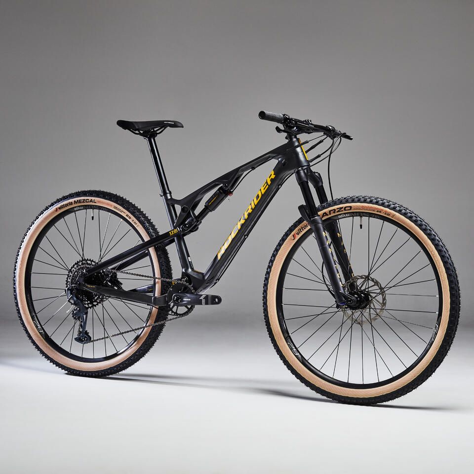 bicicleta mtb 29 doble suspension carbono rockrider xc 500 s gris