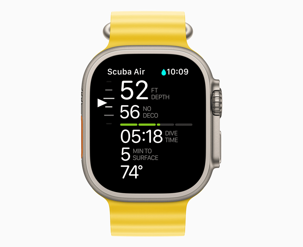 Apple Watch Ultra Oceanic Plus primary screen