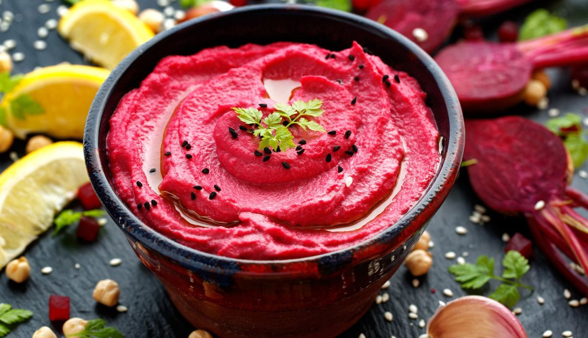 Receta de hummus de remolacha para la fase ovulatoria Receta de hummus de remolacha para la fase ovulatoria