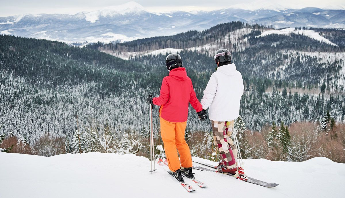 Escapada romántica, practicando esquí