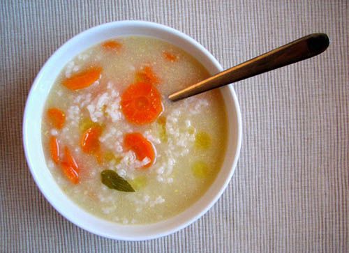 Caldo de arroz blanco