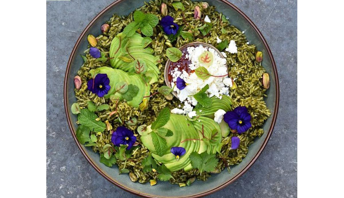Receta de ensalada de arroz verde de espinacas y aguacate Receta de ensalada de arroz verde de espinacas y aguacate