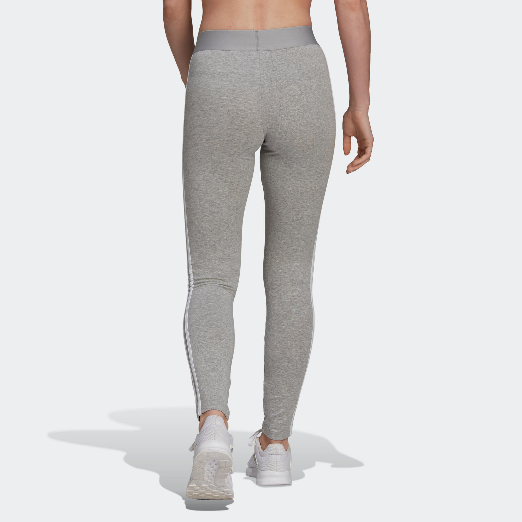 mallas leggings adidas fitness 3 franjas gris jaspeado claro (1)