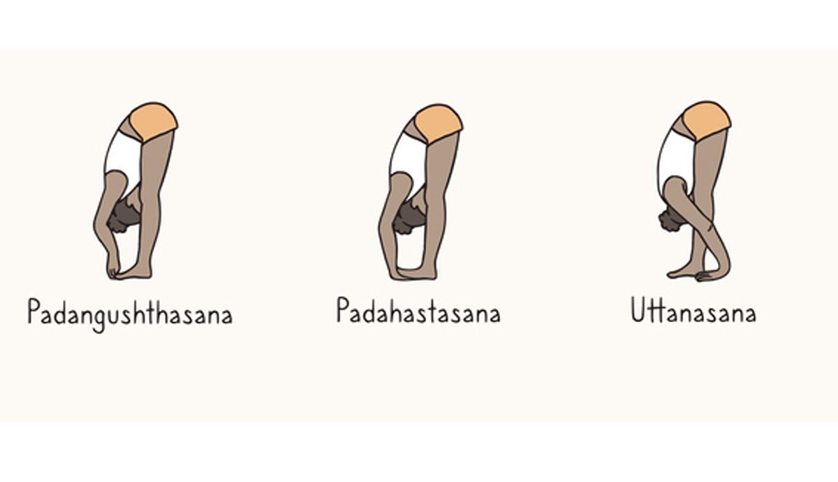 Diferencias entre Uttanasana, Padangusthasana y Padahastasana