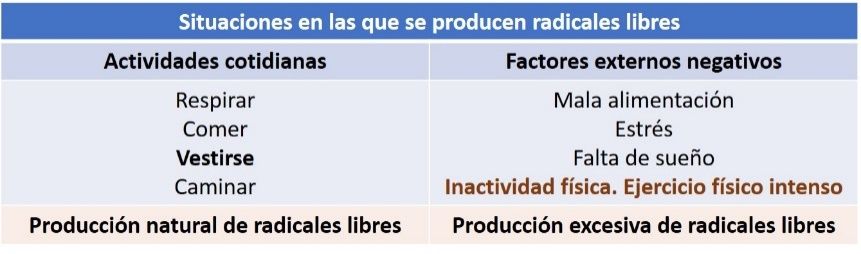 Situaciones en las que se producen radicales libres Situaciones en las que se producen radicales libres