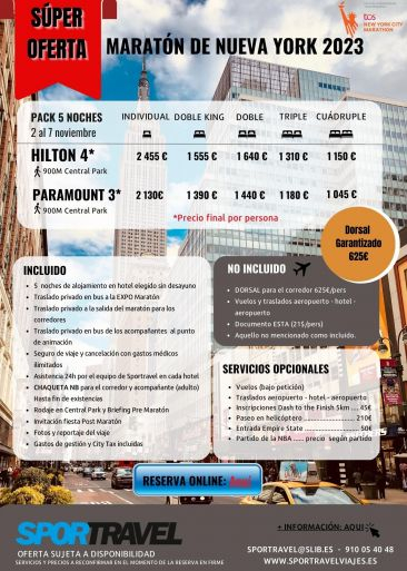 Una súper oferta imbatible para correr el Maratón de Nueva York 2023