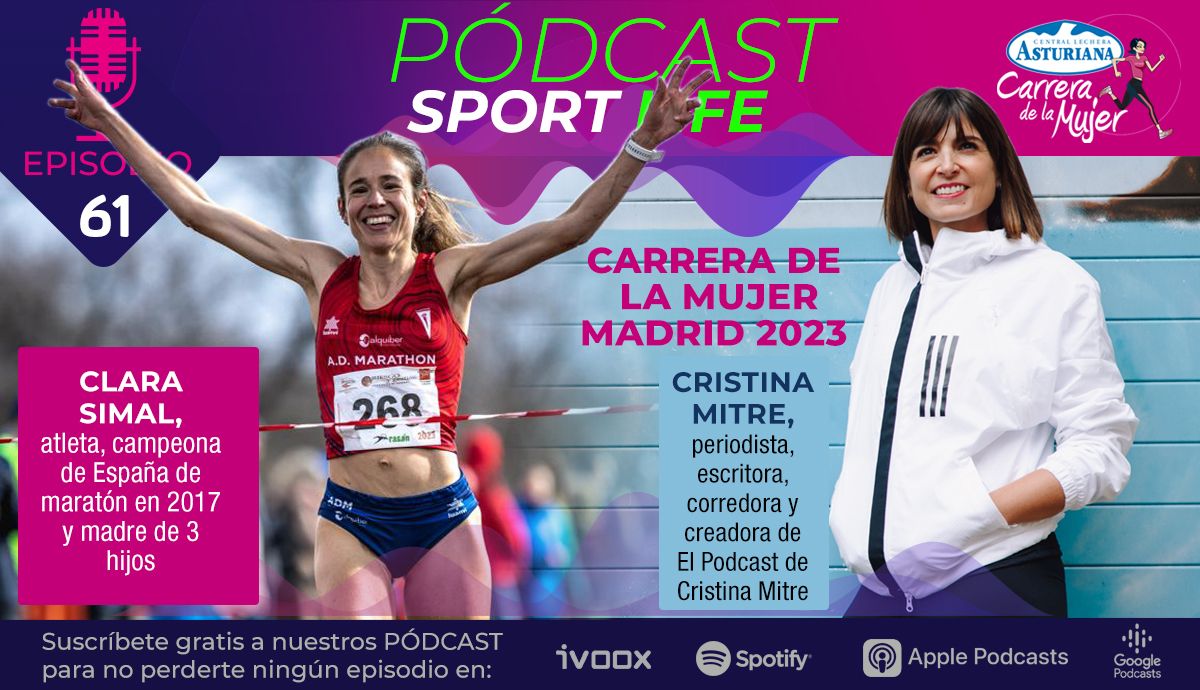 Con Cristina Mitre y Clara Simal en el pódcast de la Carrera de la Mujer