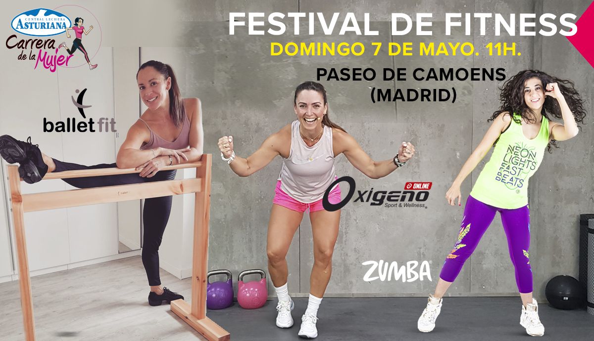 Disfruta del mejor Aeróbic y Fitness este domingo en la Carrera de la Mujer de Madrid.