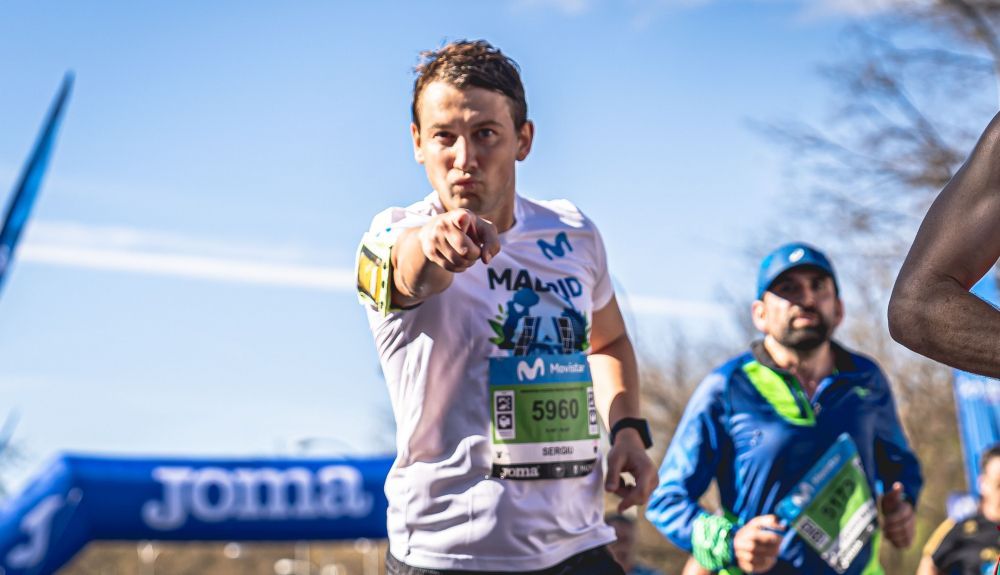 Imagen de la línea de llegada de la última edición del Movistar Madrid Medio Maratón