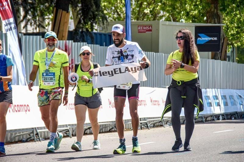 José Miguel Ortega en los metros finales de la última edición del Maratón de Madrid
