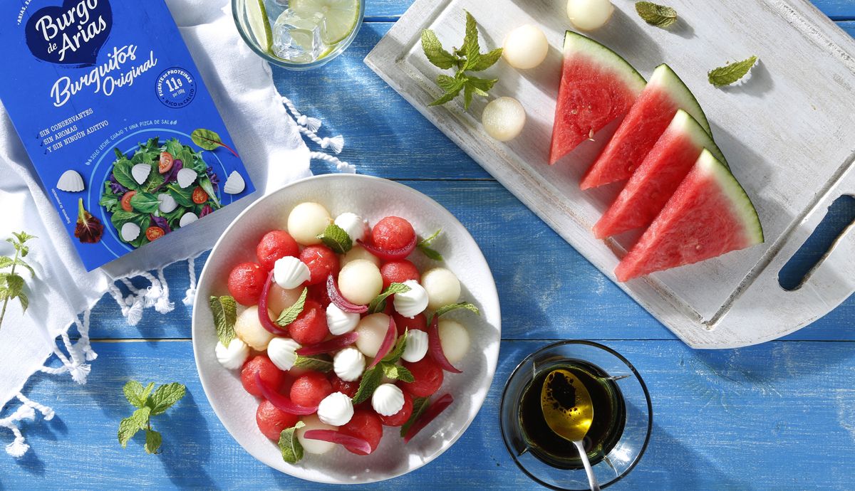 Receta de ensalada de sandía con queso de Burgos